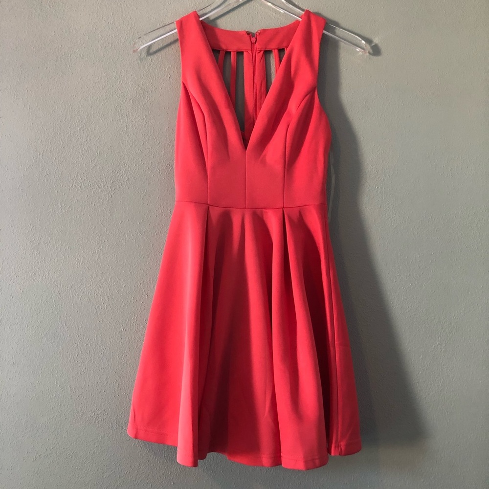 Boutique | hot pink cage back dress